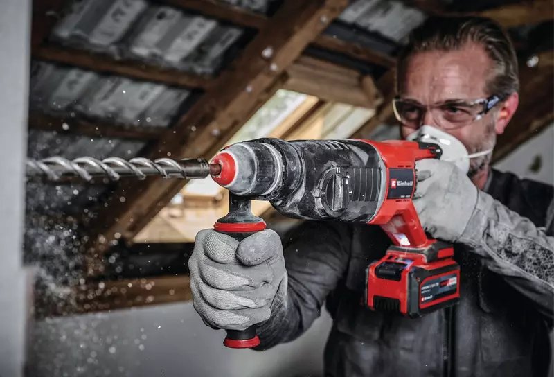 Taladro Percutor Inalámbrico Profesional Einhell Tp-Hd 18/26 D Li Bl - Solo 4514270 (Negro/Rojo, Sin Batería Ni Cargador, En Estuche Electrónico)