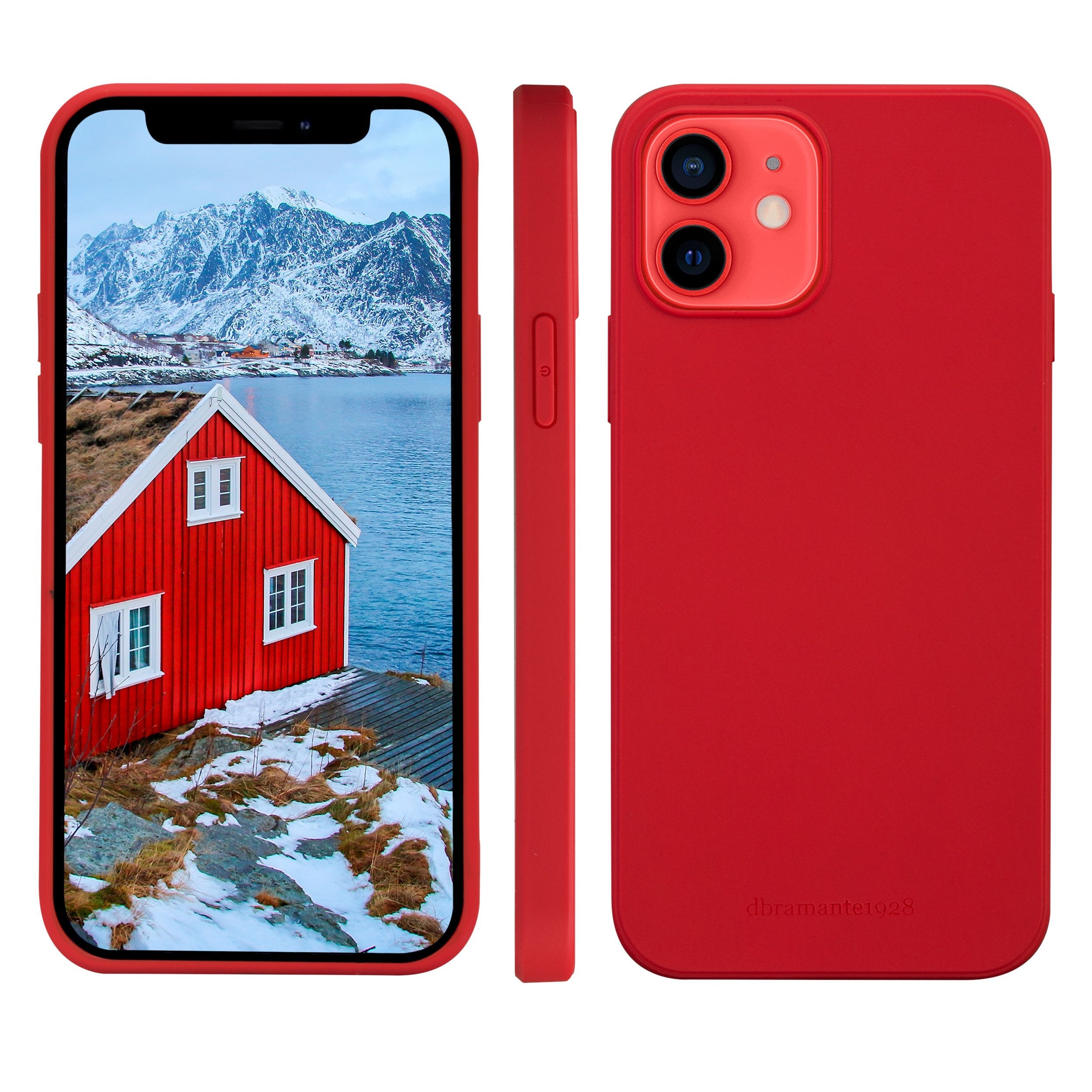 Dbramante1928 Greenland Carcasa Trasera Para Teléfono Móvil A Presión 100 % De Plástico Reciclado Rojo Manzana De Caramelo Para Apple Iphone 12 Mini