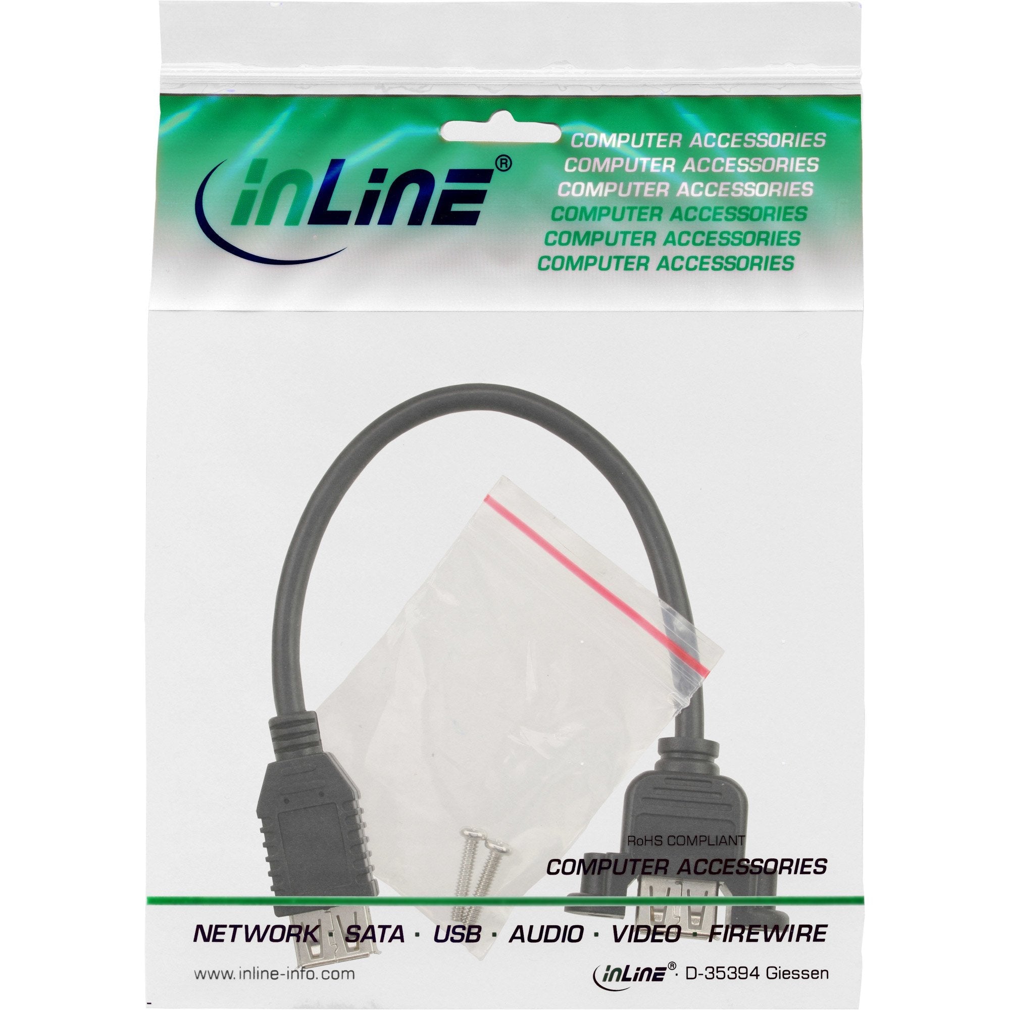 Adaptador Inline Usb 2.0 Tipo A Hembra A Conector De Chasis Tipo A 0,2 M