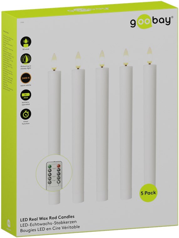 Juego De 5 Velas Led De Cera Auténtica, Blancas, Con Mando A Distancia.

Con Mando A Distancia,