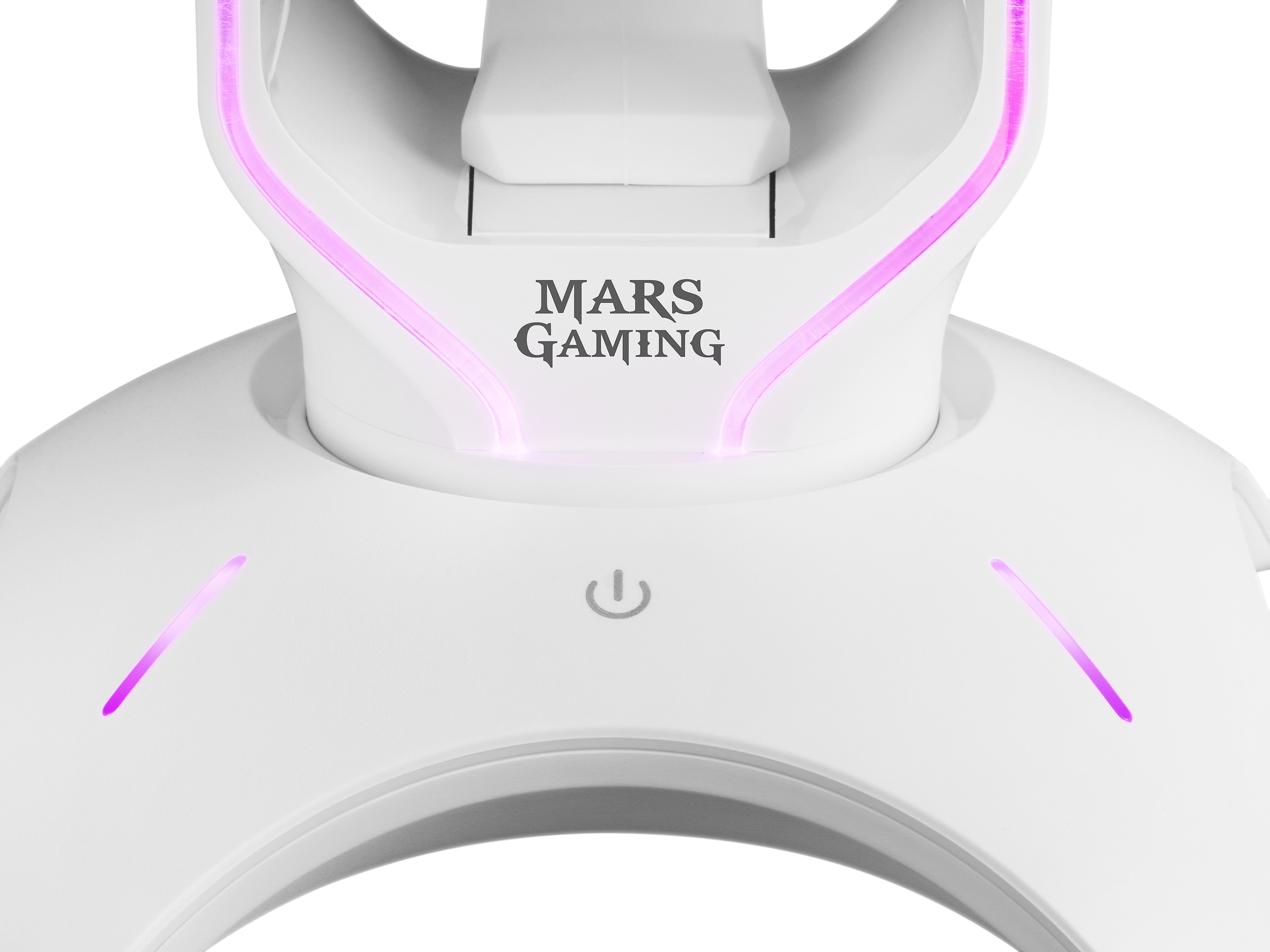 Soporte 3 En 1 Mars Gaming Mhhprow White Soporte Auriculares+Bungee Raton+Hub Usb 2*Usb 3.0 Iluminado 7 Colores+Efecto Rgb Cable 1.5m