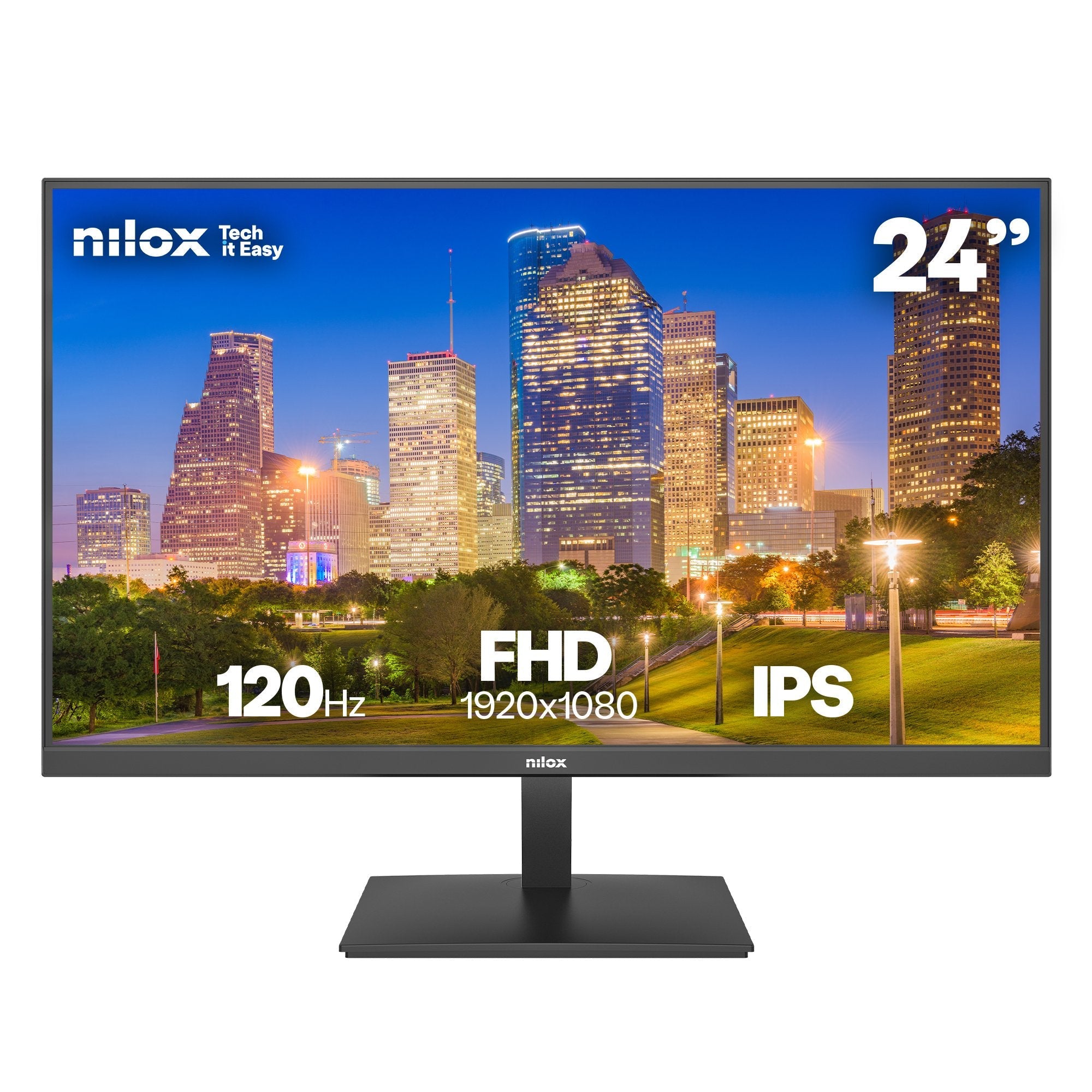 Monitor  Nilox  24 Ips 120 Hz Hdmi Y Dp (24") 1920 X 1080 Pixeles Full Hd Negro