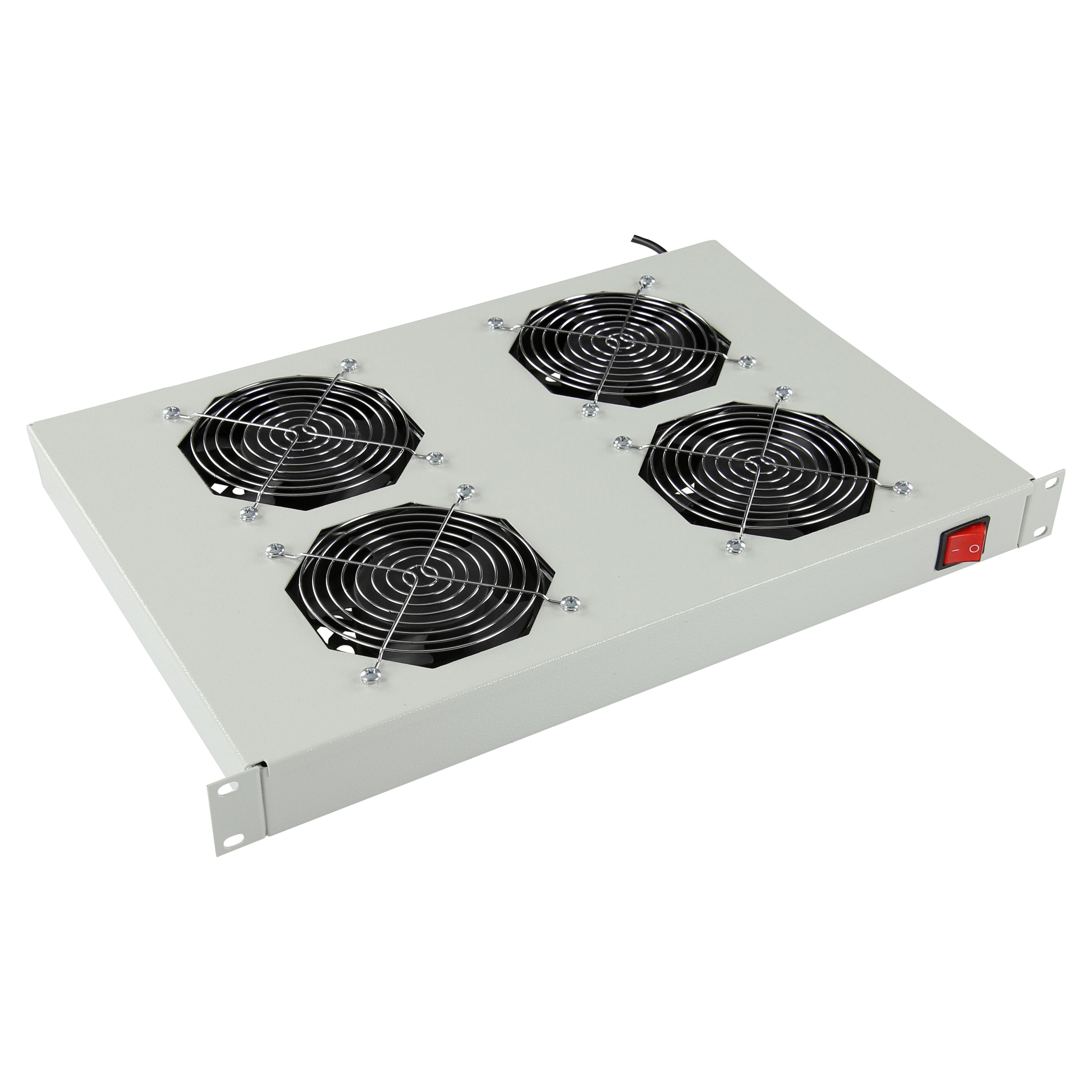 4 Fans, Analog Thermostat  Rack Mount Fan Module 1u