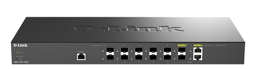 D-Link Dxs-1210-12sc 12 Port Smart Managed Switch Including 10x10 Sfp+ Ports &Amp  2 X Combo 10gbase-T/Sfp+ Uplink Ports - 10 X 10g