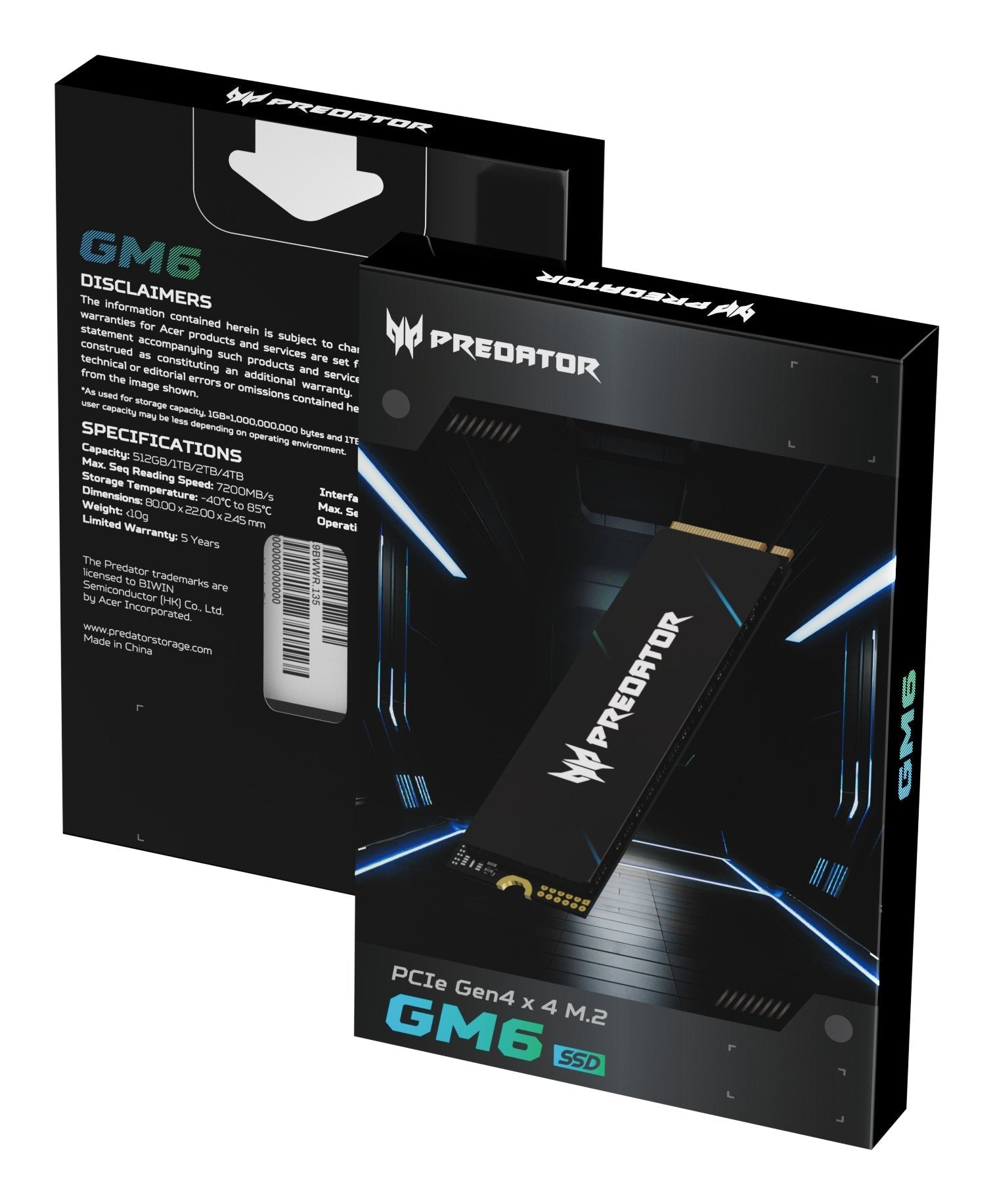 Hd  Ssd 4tb Acer Predator M.2 Pcie Gen4 Nvme Gm6 Bl.9bwwr.135