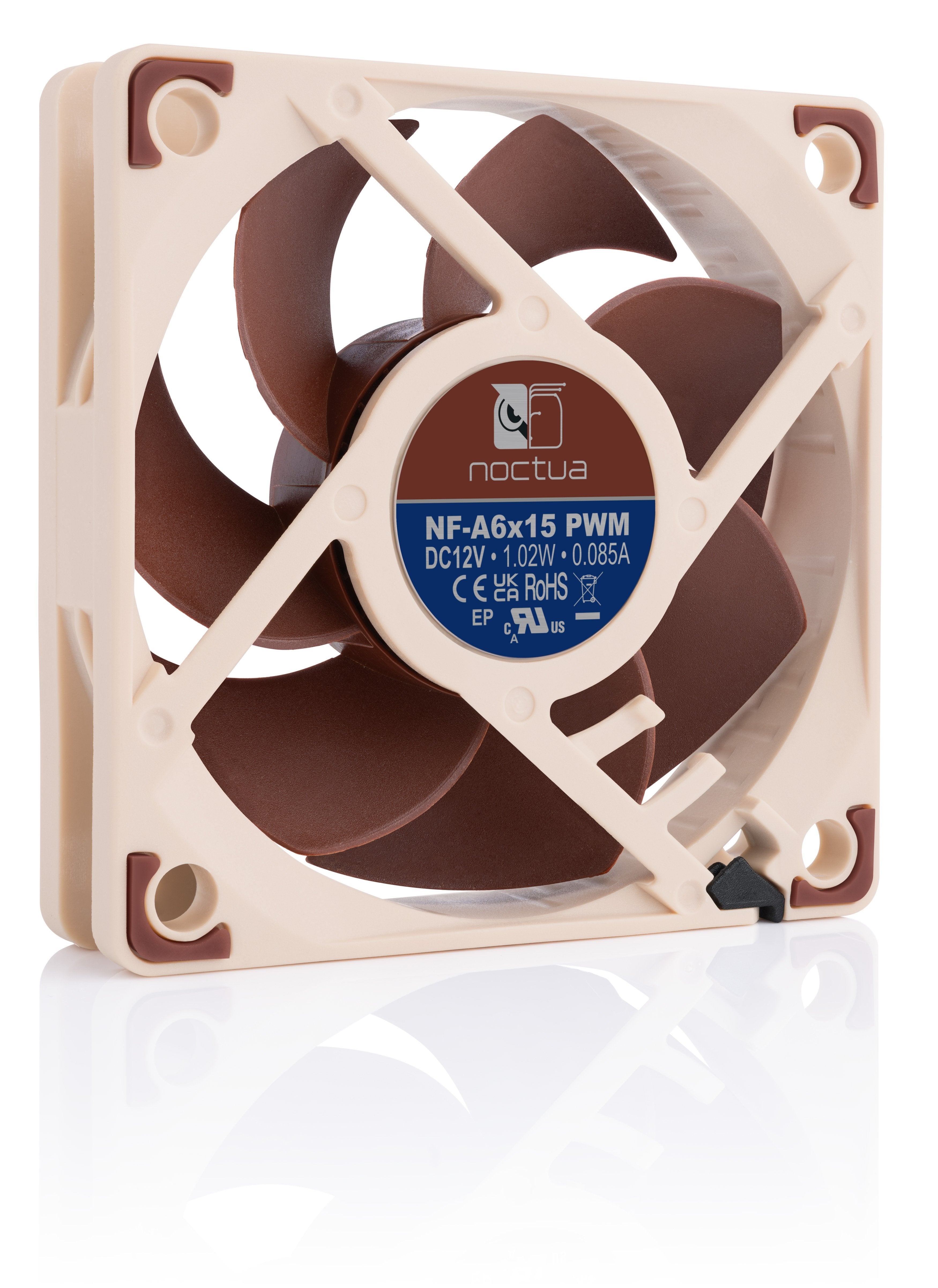 EAN 9010018100143 - Noctua NF-A6X15 PWM sistema de refrigeración para ordenador Carcasa del ordenador Ventilador 6 cm Marrón  imagen 2