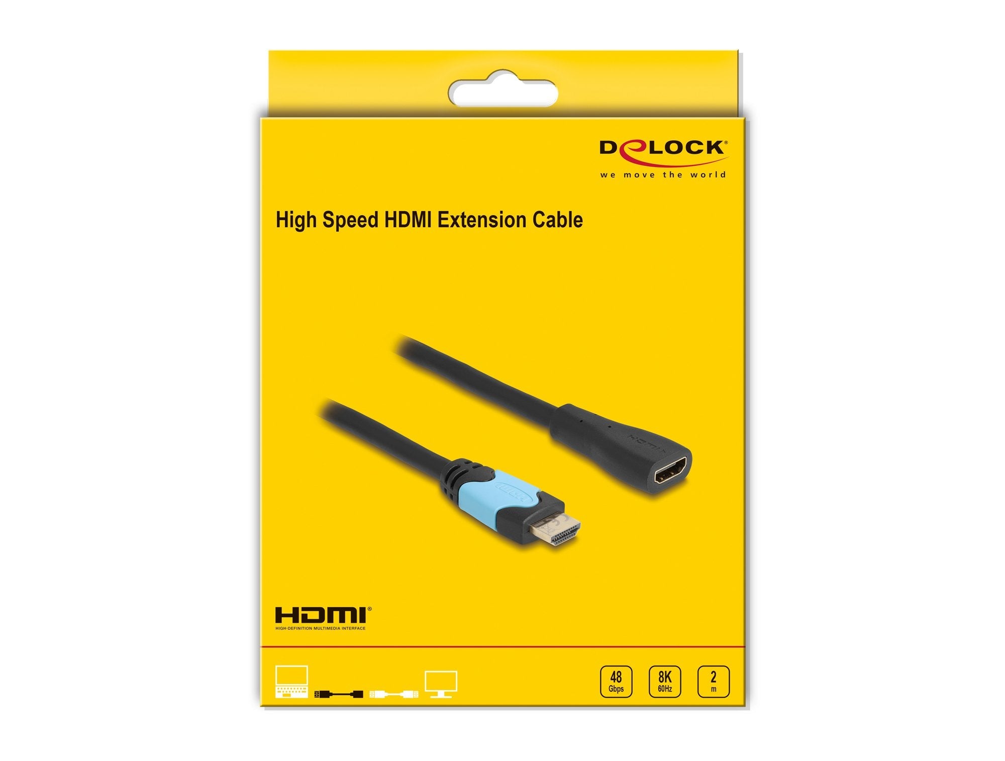 Delock High Speed Hdmi Cable De Extensión 48 Gbps 8k 60 Hz 2 M