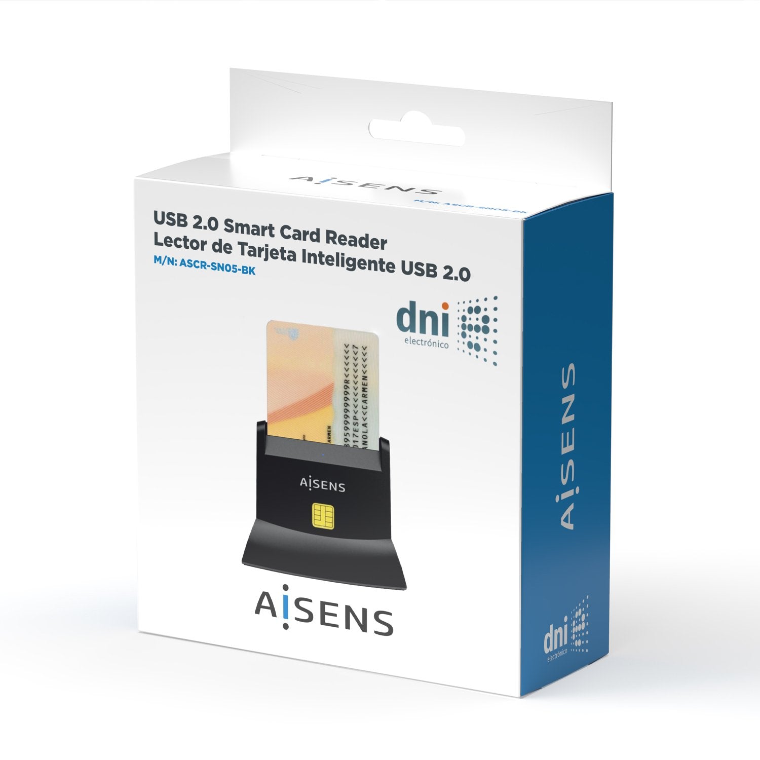 Aisens Lector De Tarjeta Inteligente Dni - Negro