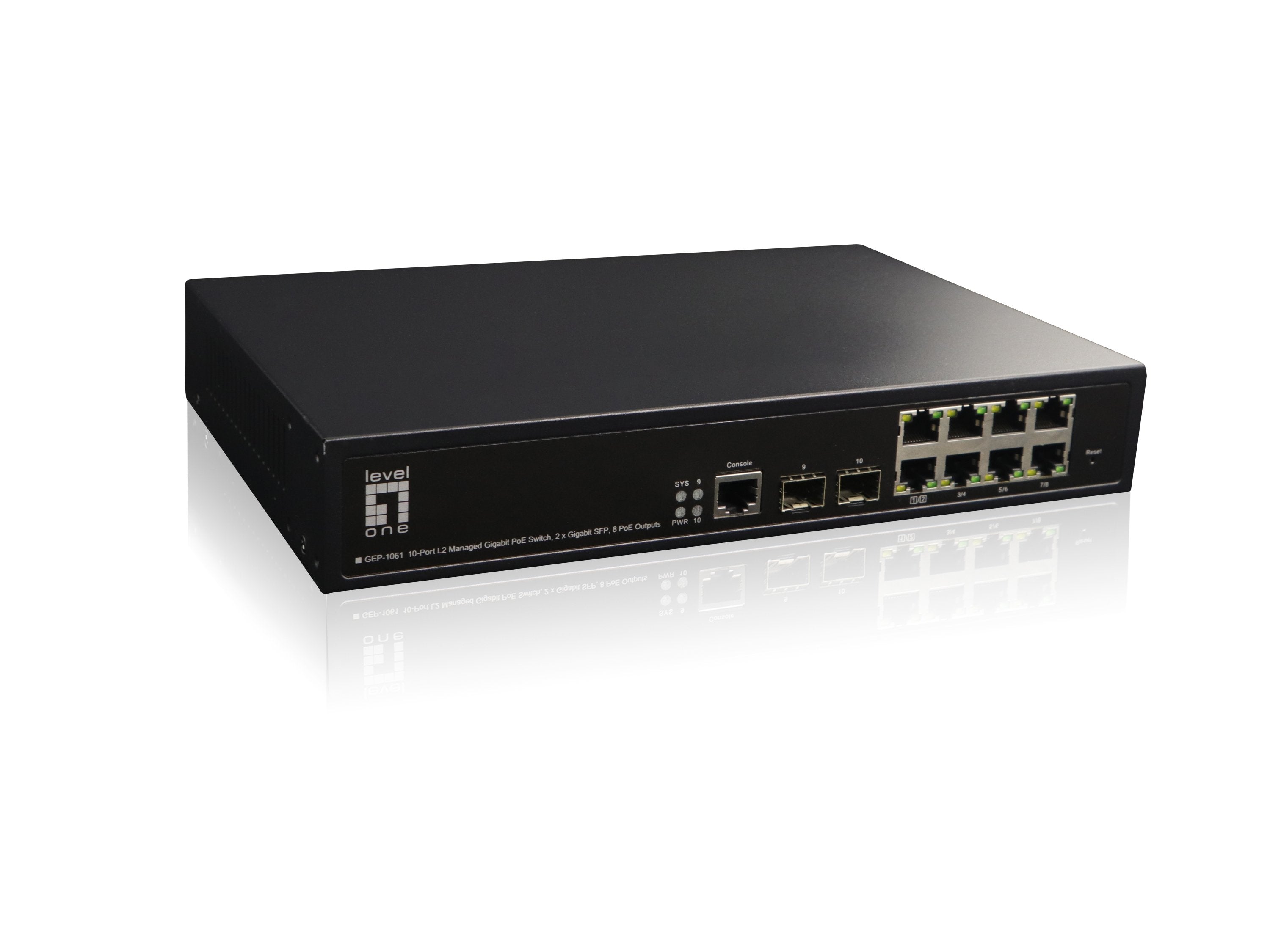 Levelone Switch 10x Ge Gep-1061      2xgsfp     125w  8xpoe