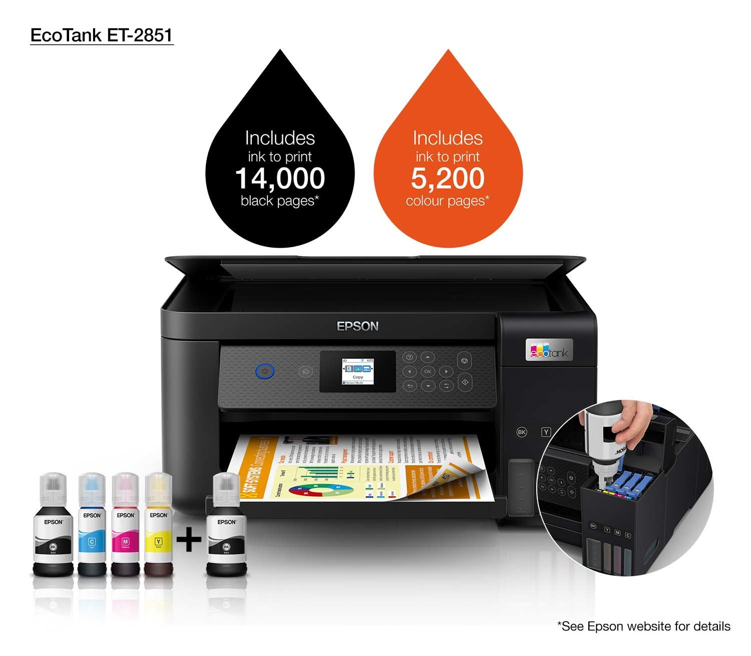 Epson Multifuncional Inkjet A4 Ecotank Et-2851