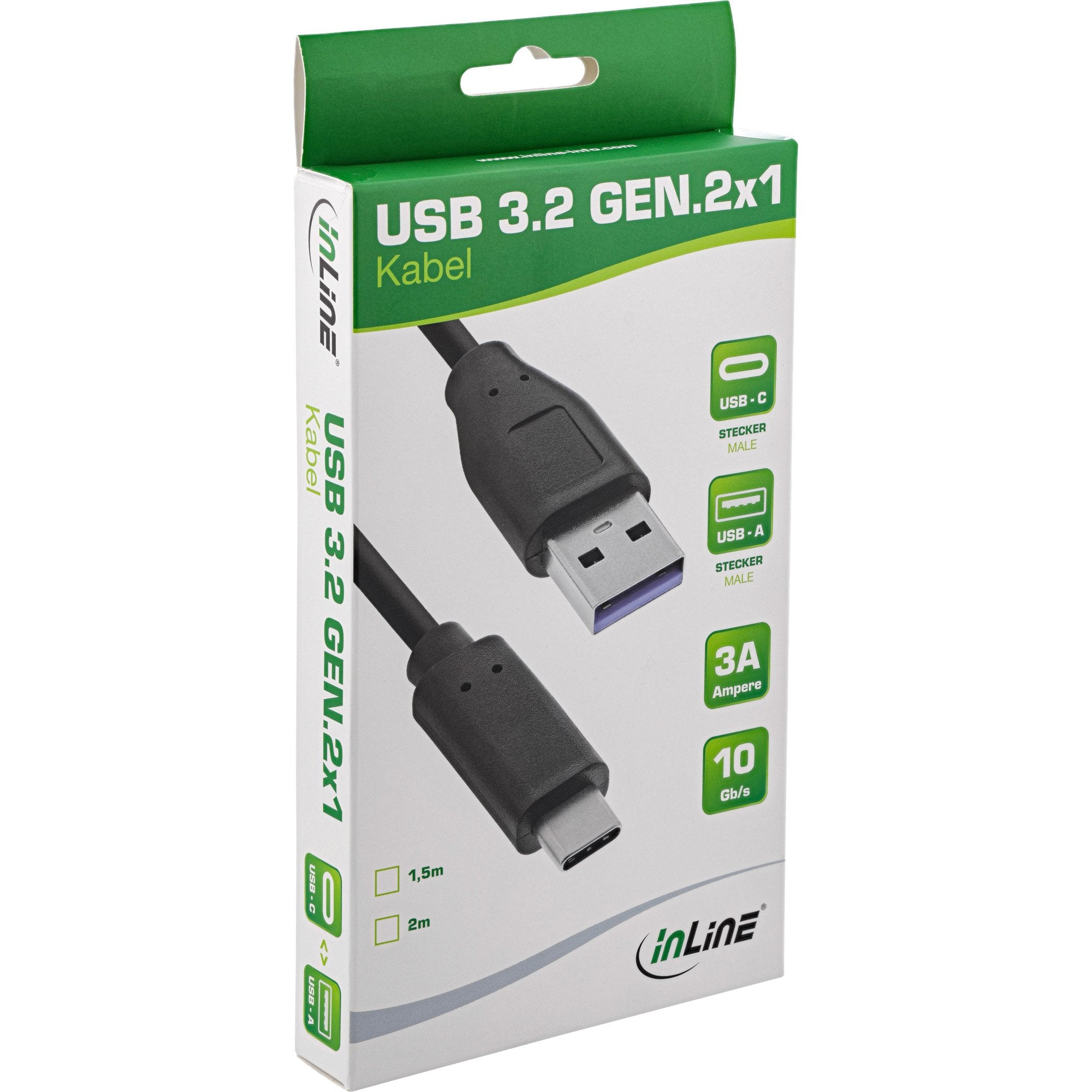 EAN 4043718249749 - InLine 35714 cable USB USB 3.2 Gen 2 (3.1 Gen 2) 1,5 m USB C USB A Negro imagen 2