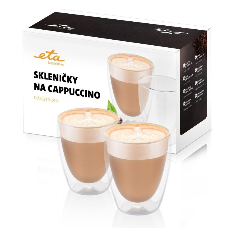 Eta Tazas Para Capuchino Eta418193010 Para Cafe Capuchino, 2 Pieza(S), Apto Para Lavavajillas, Vidrio