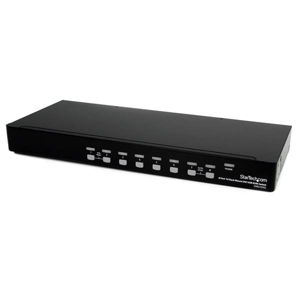 Startech.Com Conmutador Switch Kvm 8 Puertos De Vídeo Dvi Usb 2.0 Usb B - 1u Rack Estante