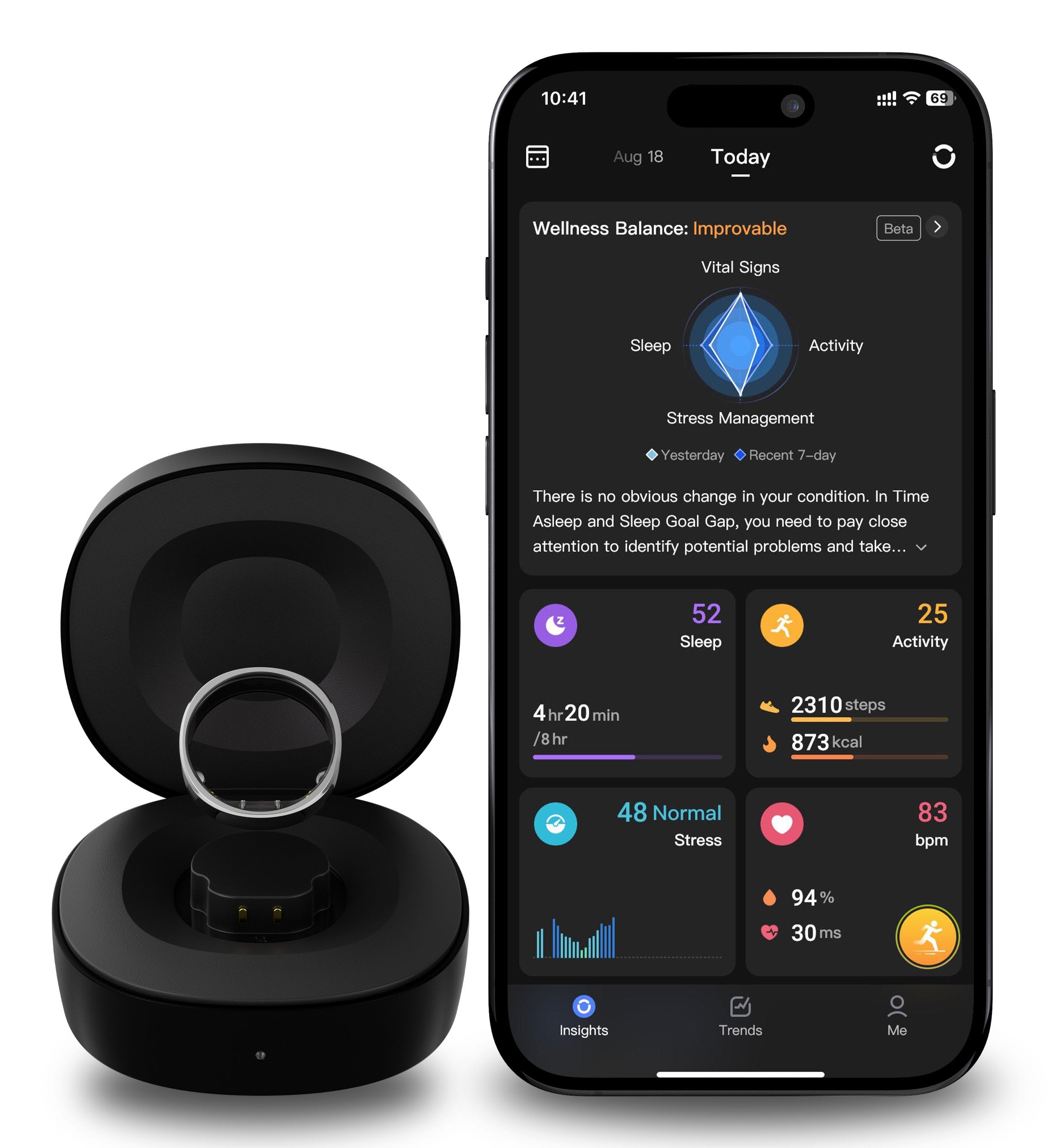 Anillo Inteligente Ringconn Gen2 Para Mujeres Y Hombres - Portátil Para Seguimiento Del Sueño Y La Actividad Física - Frecuencia Cardíaca - Color Oro King, Talla 10