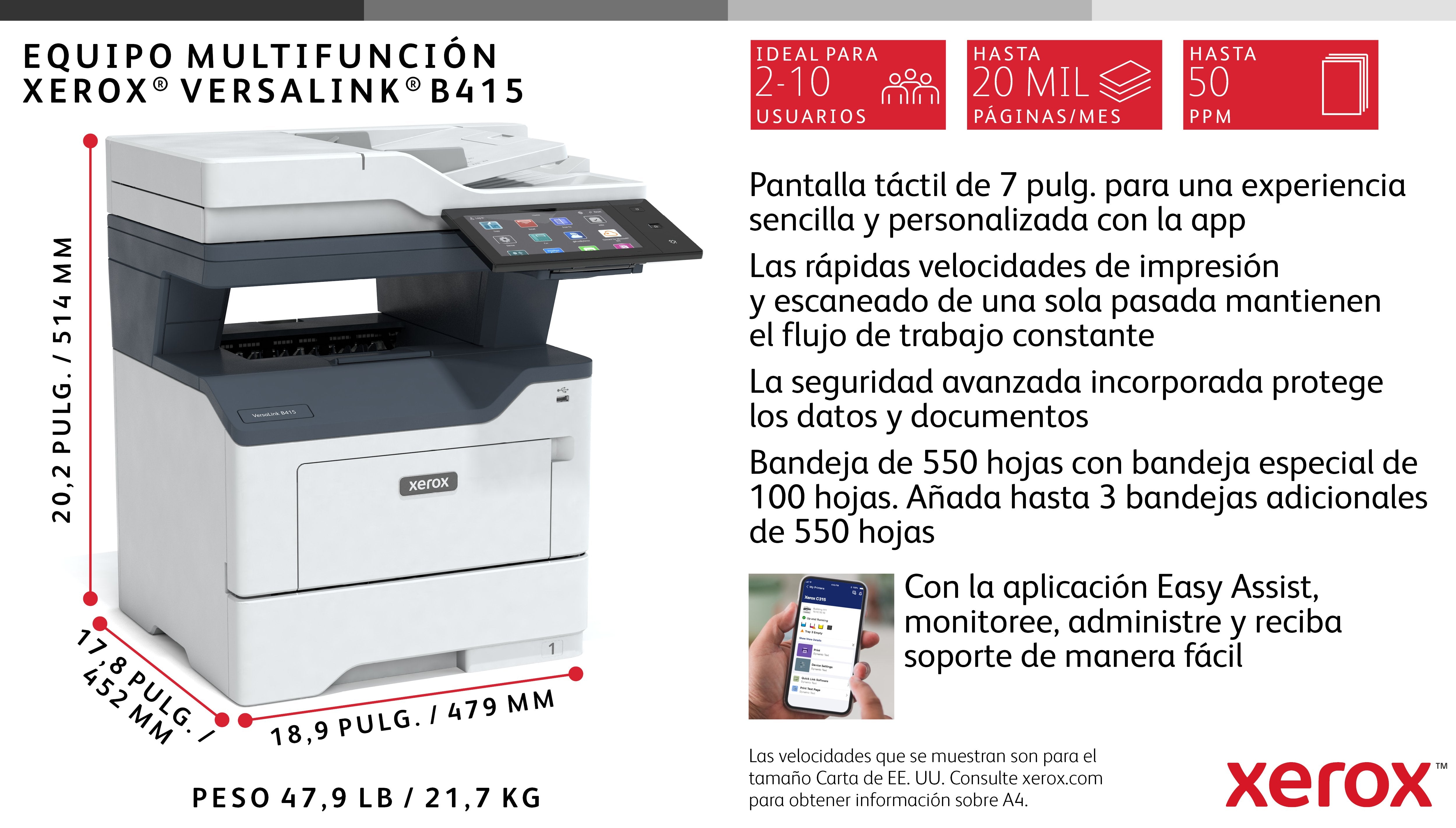 EAN 0095205041194 - Xerox VersaLink B415V_DN impresora multifunción Laser 1200 x 1200 DPI imagen 19