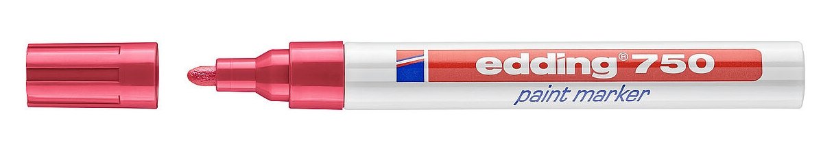 Edding Marcador Permanente 750 Tinta Opaca Punta Conica Trazo 2-4mm Rojo