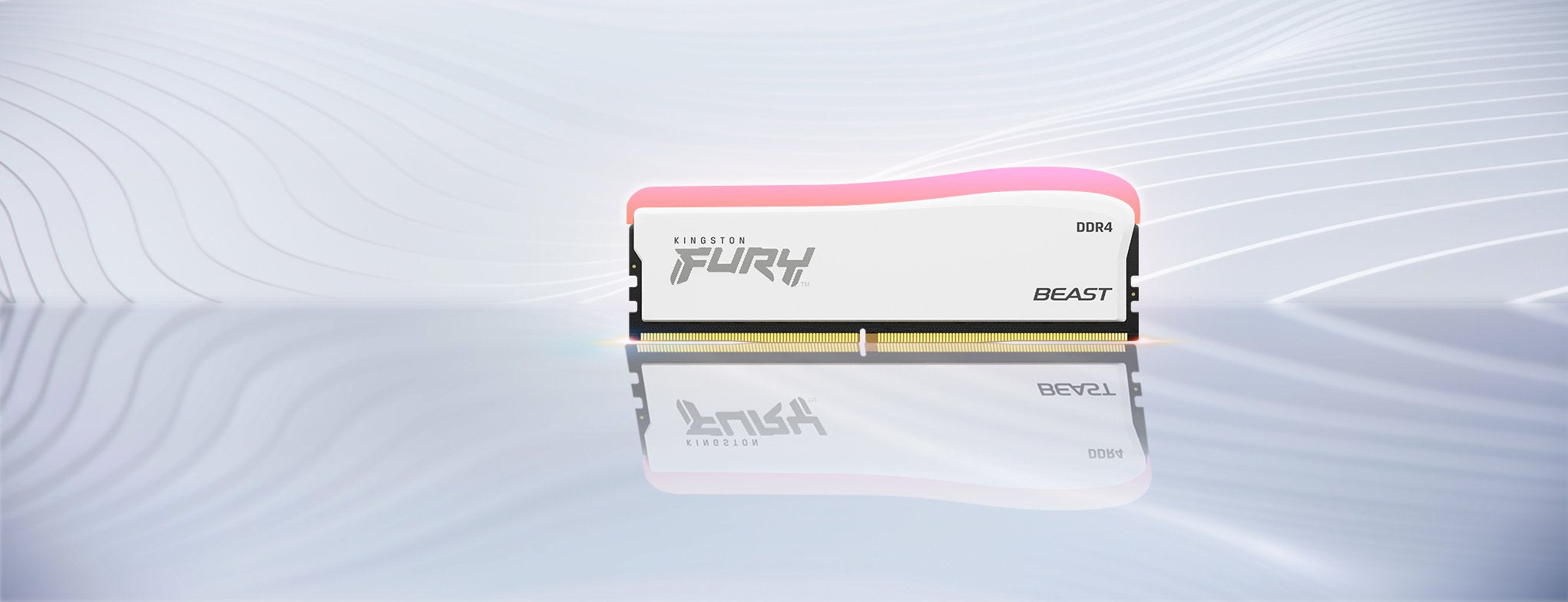 Memoria Kingston Fury Beast Rgb Blanco 8gb 1x8gb 3600mhz Ddr4 Cl17 Kf436c17bwa/8