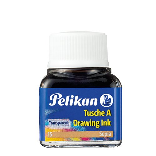 Pelikan Tinta China 523 10ml N.15 - 10ml - Tinta De Alta Calidad - Ideal Para Dibujo Y Caligrafia - Color Sepia