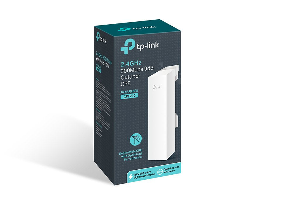 Punto De Acceso Repetidor Inalámbrico Tp-Link Cpe210 Poe 300mbps 2.4ghz Antena De 9dbi Wifi 802.11n B G