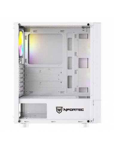 Nfortec Caelum White Rgb Crystal Tempered Usb 3.0