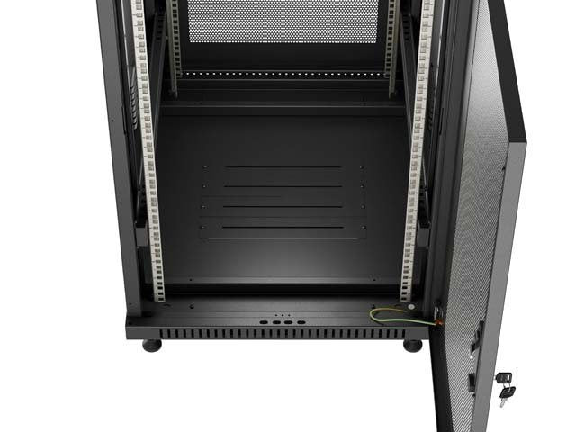 Lanberg Rack Cabinet 19 " Free Standing 18u 600x800 Flat Pack With Mesh Door Black