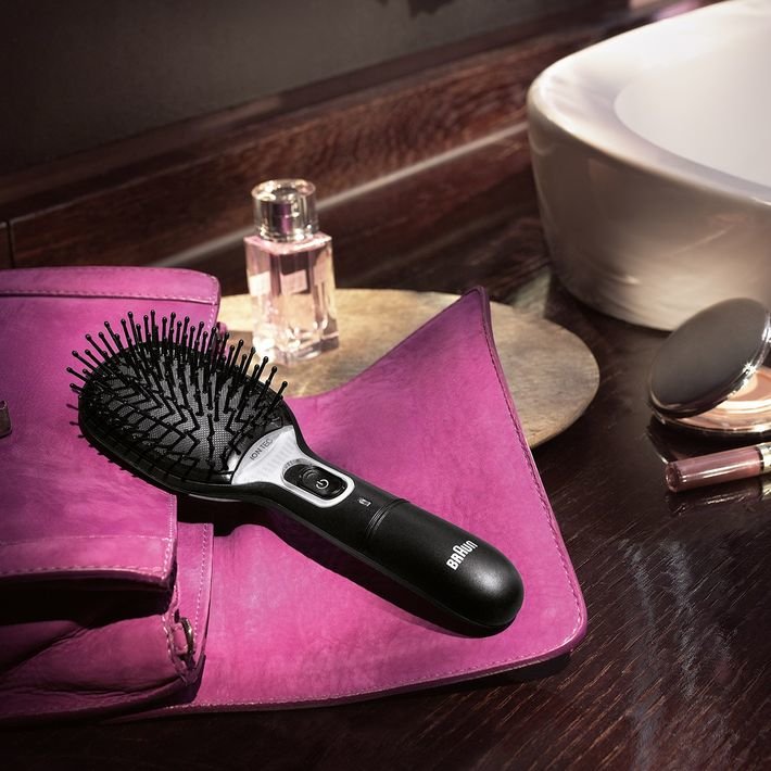 Cepillo Alisador Para El Pelo Braun Satin Hair 7 Iontec Br710e Iónico Negro Y Verde