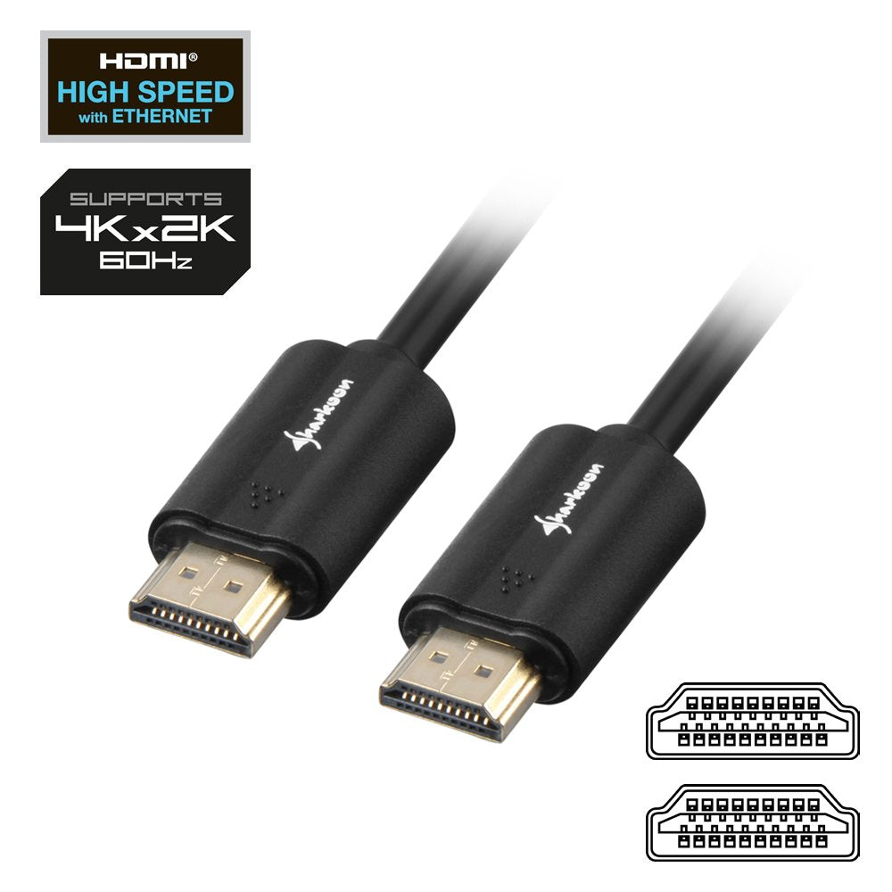 EAN 4044951018024 - Sharkoon HDMI/HDMI 4K, 1m cable HDMI HDMI tipo A (Estándar) Negro imagen 2