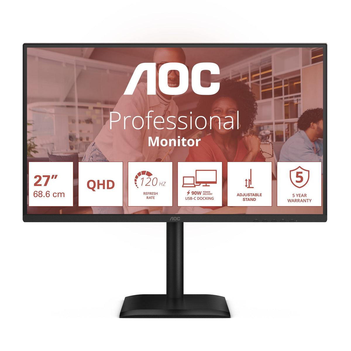 EAN 4038986182829 - AOC E4 Q27E4CV pantalla para PC 68,6 cm (27") 2560 x 1440 Pixeles Quad HD LED Negro imagen 2