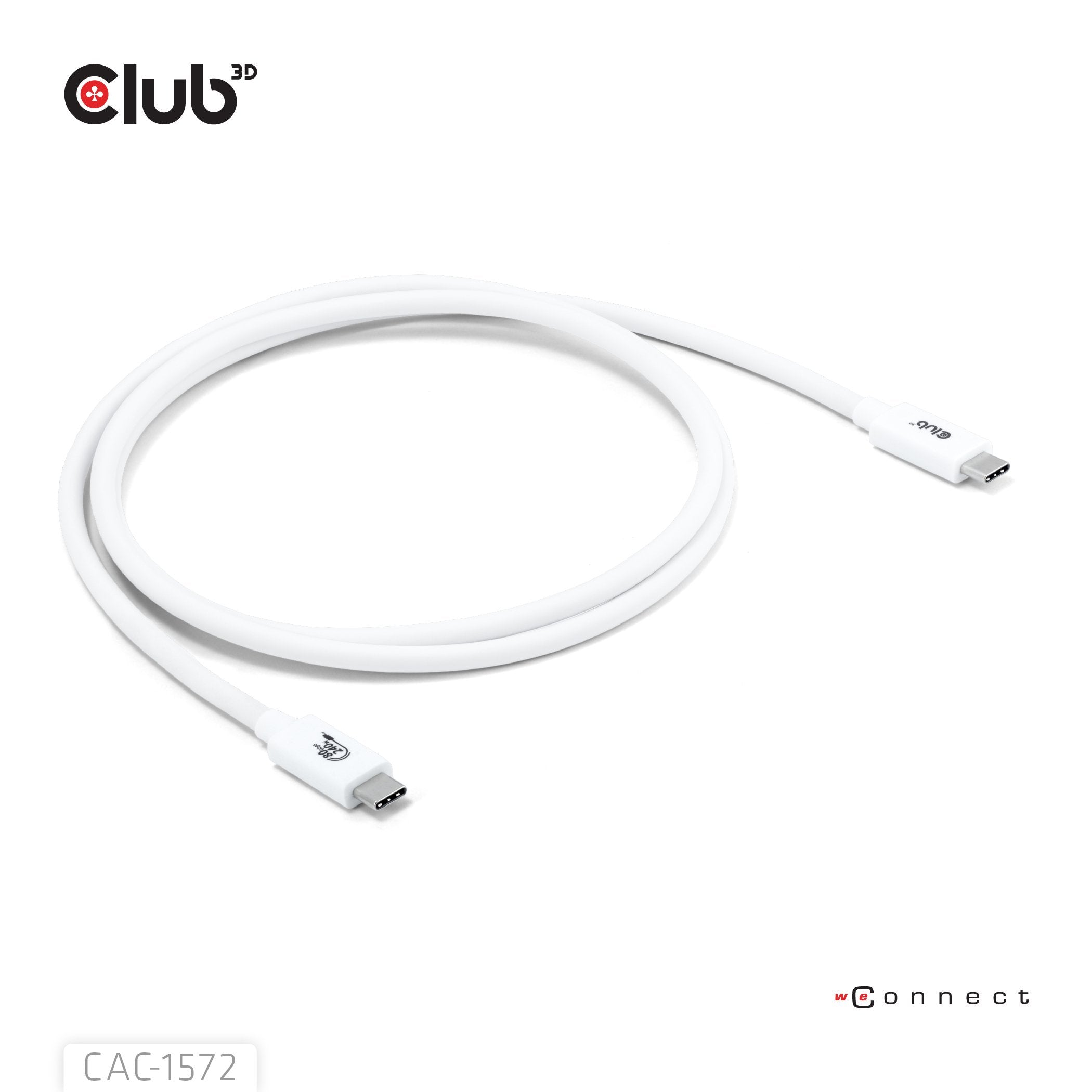 Club3d Cable Usb C Zertifi. Pd240w 8k240hz 80gbps 1,2m Blanco Retail