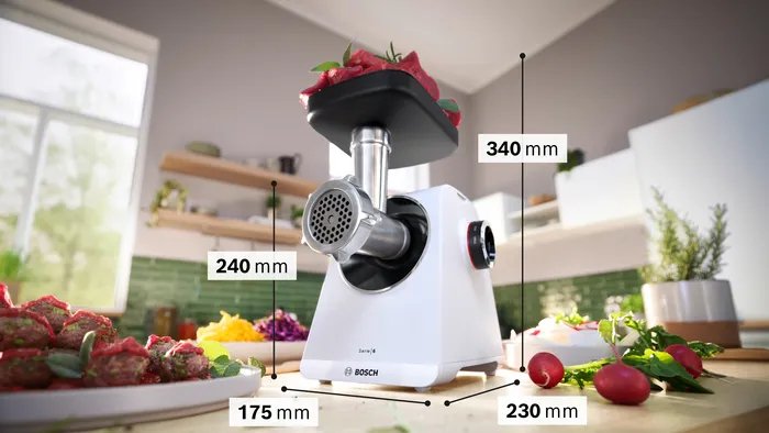 Picadora De Carne Bosch Mfws607w, Power 2100 W, Blanco
