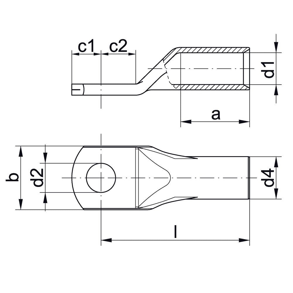 Klau V2a-Rohrcableschuh 35qmm 85v8 Ringform Bis 400c Anschl.Bolz.M8