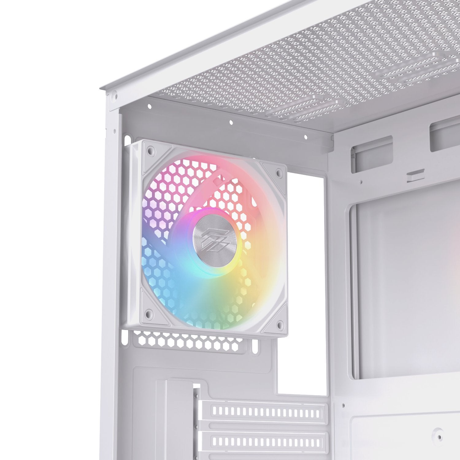 Caja Atx Semitorre Einarex P100 Rgb Blanca 3 Fans Excs-Pl-100r-W