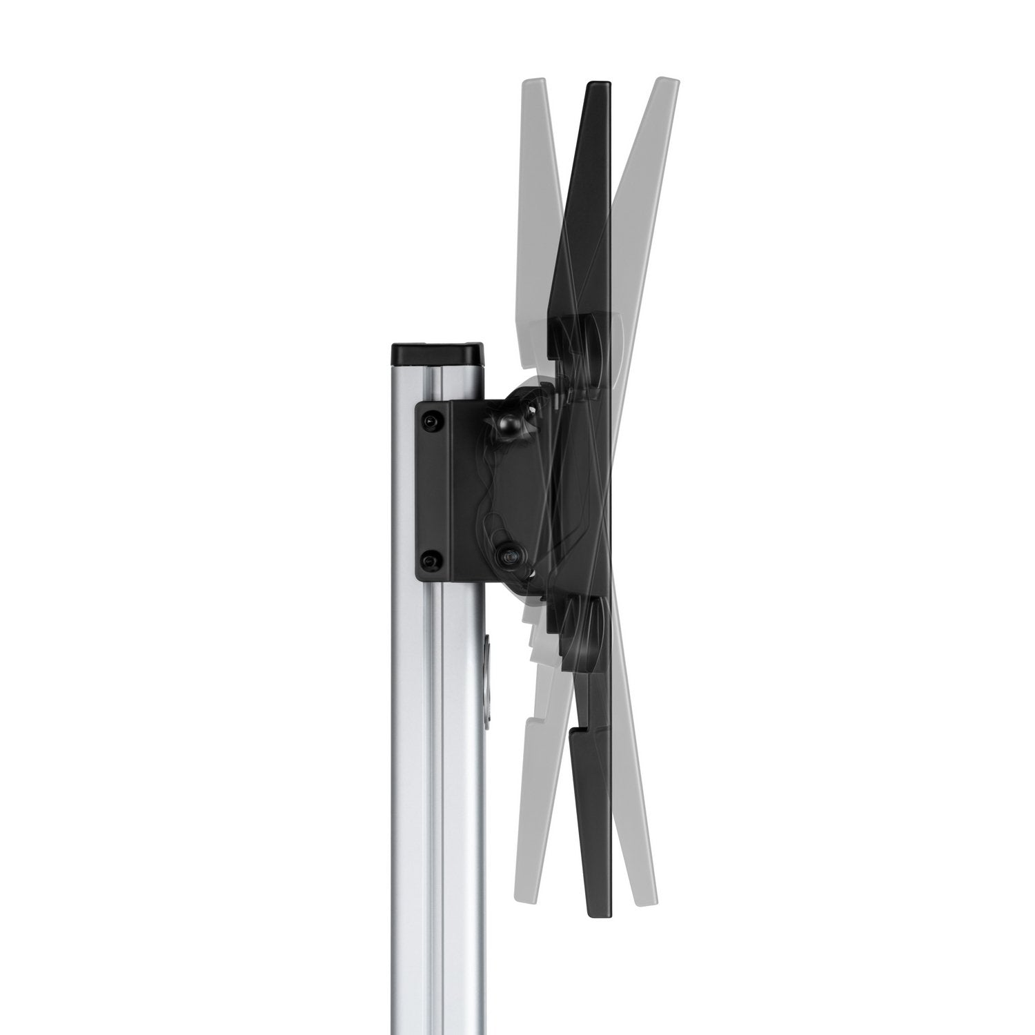 Aisens Soporte De Suelo Con Rueda, Bandeja Para Dvd Para Monitor / Tv 50kg De 37-86, Negro-Plata