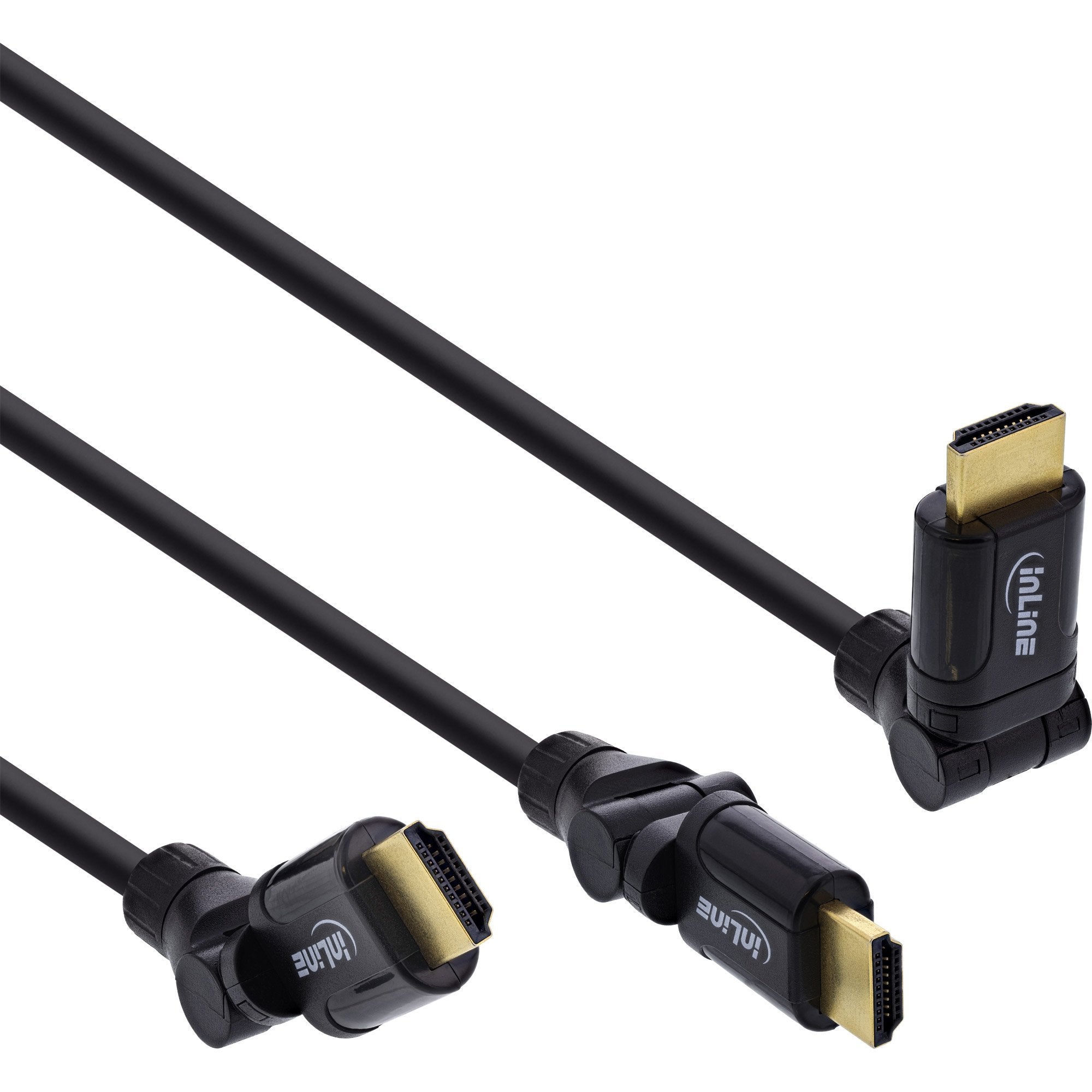 Cable Conector Inline Hdmi Angular 180° Ethernet 2 M Negro