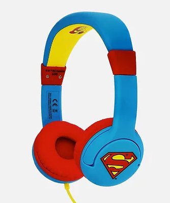 Auricular Infantil Superman 30mm/Jack 3.5mm/ Cable 90cm / Limite 85db/ 3 A 7 Años