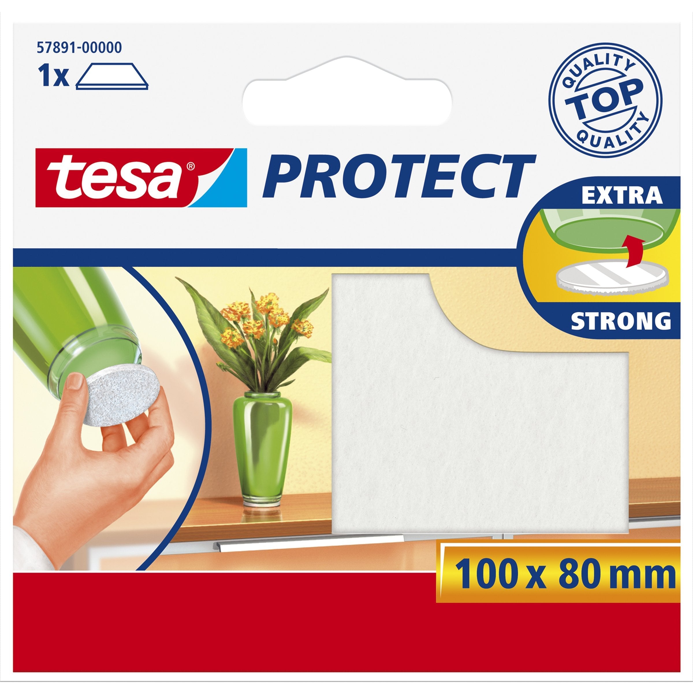 Tesa Protect Deslizadores De Fieltro Rectangulares 100 X 80 Mm Blanco