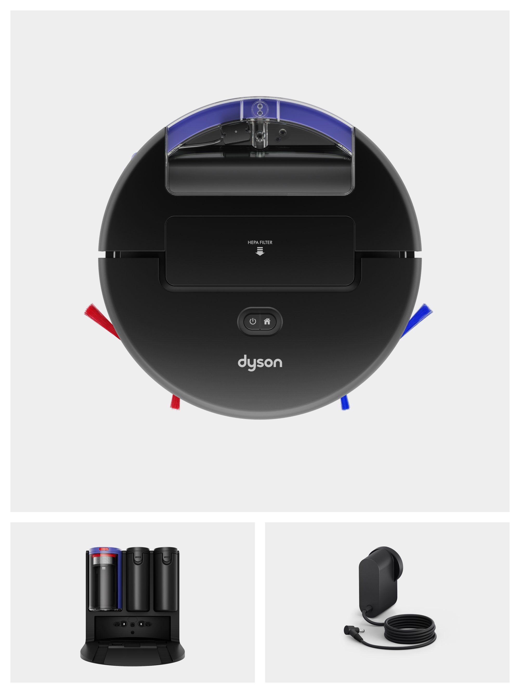 Dyson Spot+Scrub Ai, Beutellos, Schwarz, Rund, 0,25 L, Ladend, Purification, 0.3 L