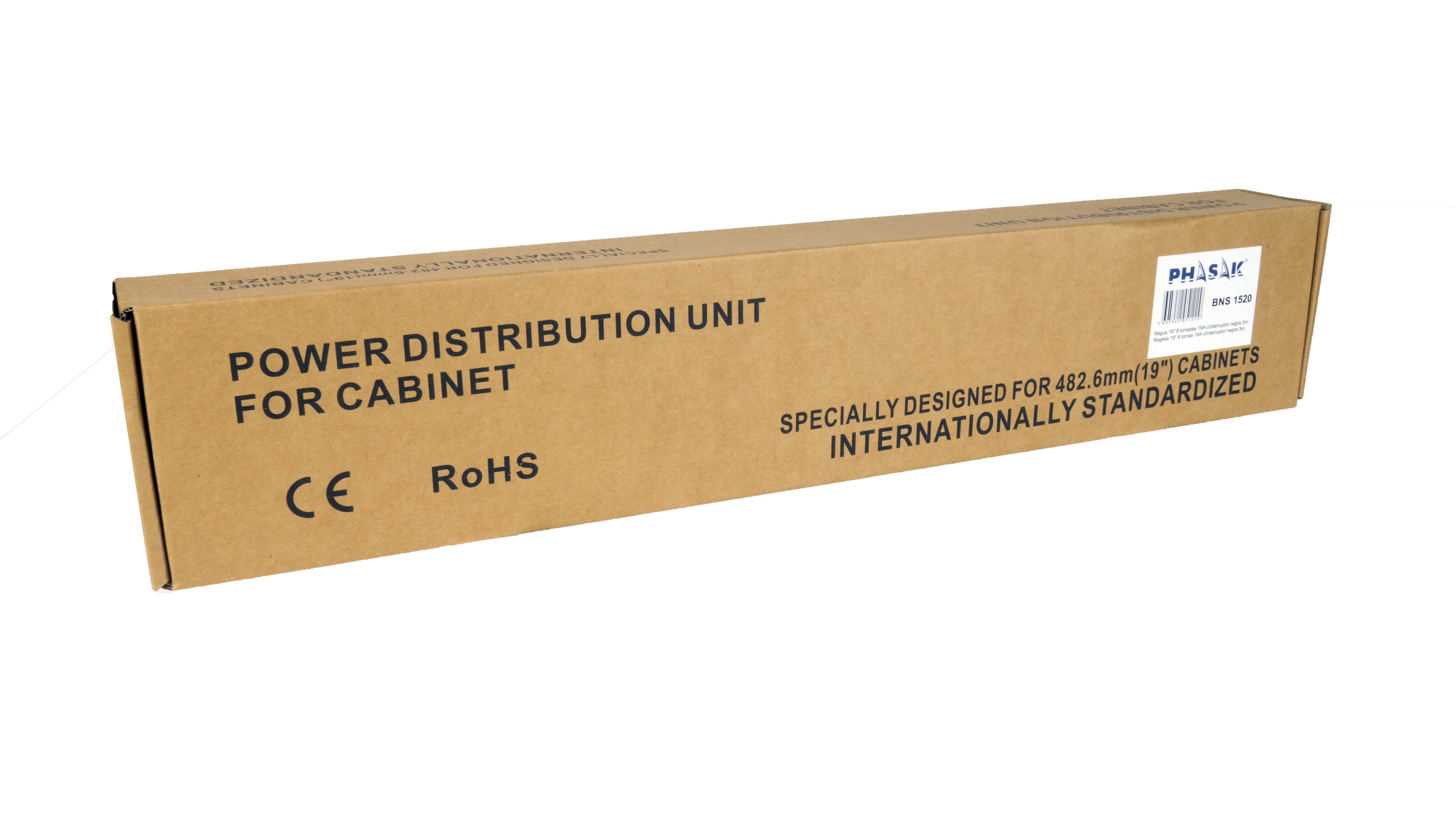 Regleta Con Interruptor Phasak Bns 1520 8 Tomas De Corriente Cable 3m Negro