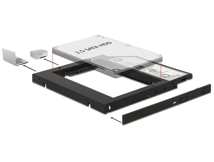 Marco De Montaje Delock 5.25" Slim Para 2.5 Sata Hdd 9.5mm