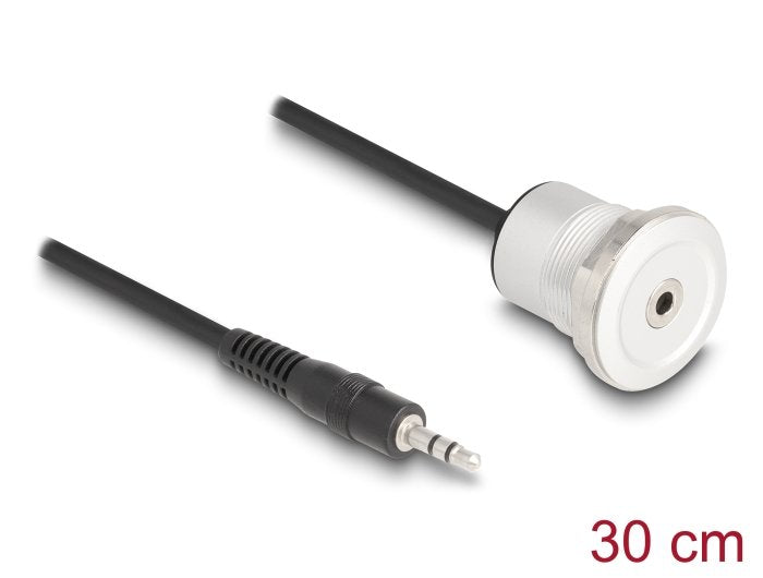 Delock Klinke 3,5 Mm 3 Pin Einbaubuchse Mit Cablepeitsche Stecker 30 Cm Aluminium