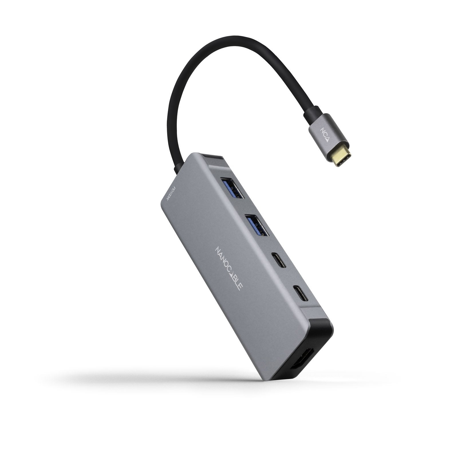 Nanocable Hub Usb-C 6 En 1 - Conversor Usb-C 3.2 Gen1 5g A 2 X Usb-A + 2 X Usb-C + Hdmi + Usb-C Pd 100w - Aluminio - 15