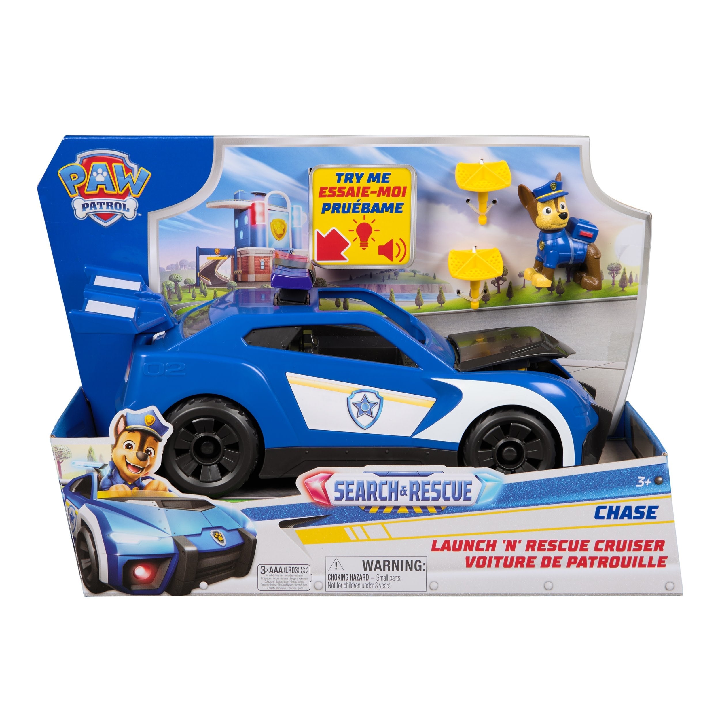 Spin Master Paw Patrol - Search & Rescue: Vehículo Launch N Rescue Cruiser, Vehículo De Juguete Con Figura De Chase 6074962