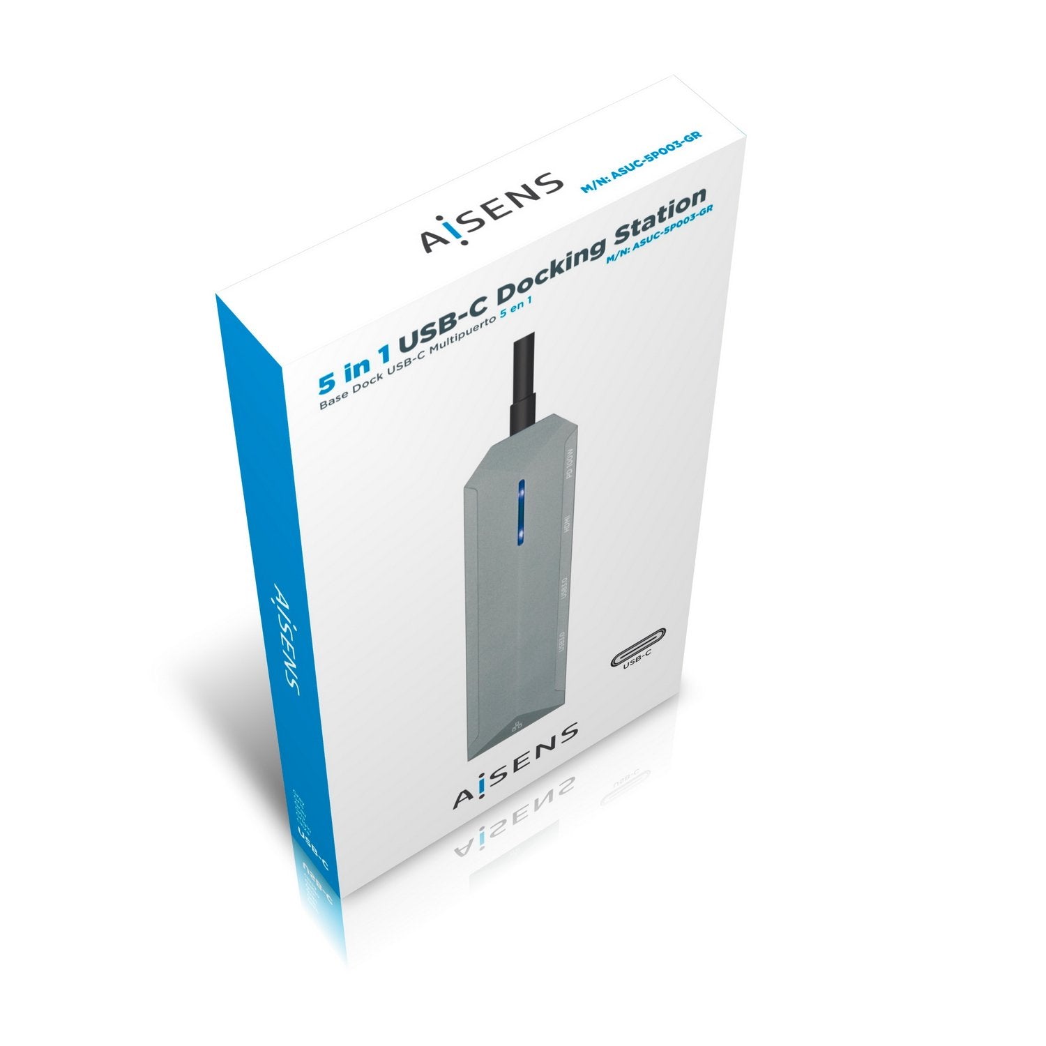 EAN 8436574707595 - AISENS ASUC-5P003-GR base para portátil y replicador de puertos Alámbrico USB 3.2 Gen 1 (3.1 Gen 1) Type- imagen 6