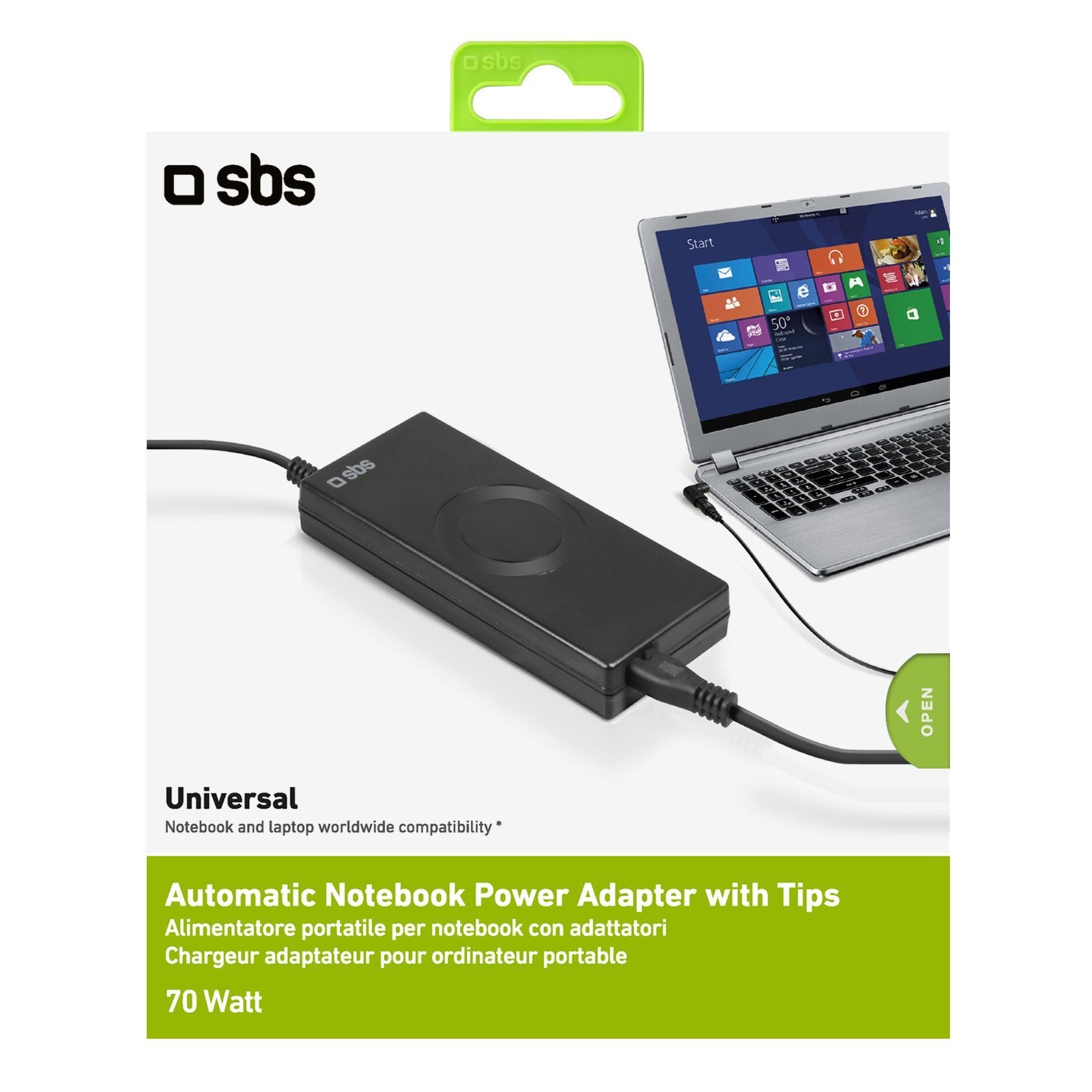 Sbs Cargador Para Portátil 70w Mit Adaptern