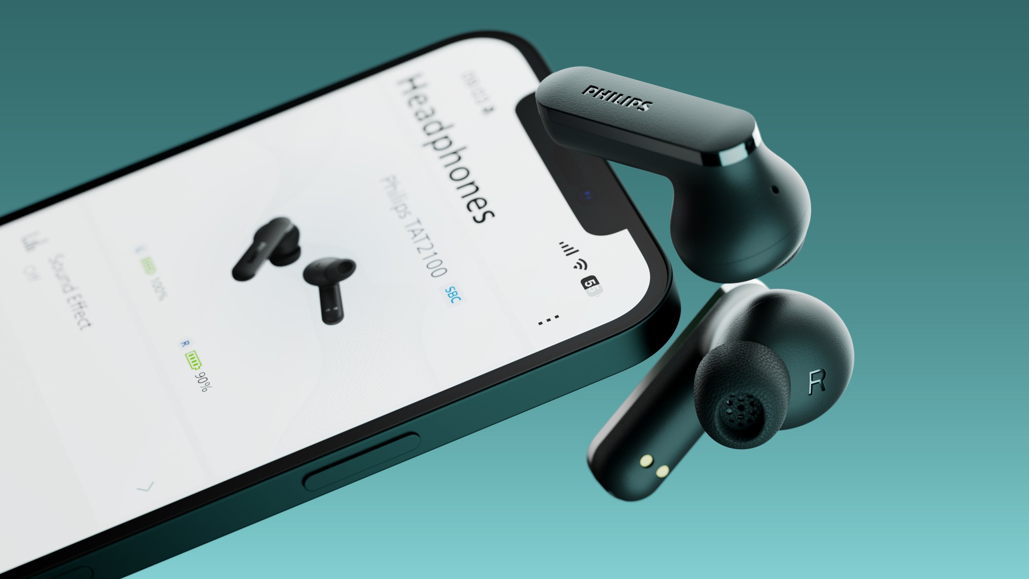 Auriculares Bluetooth Philips Tat2100bk Con Estuche De Carga Autonomía 8h Negros