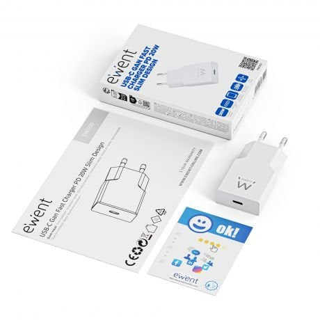 EAN 8052101435405 - Ewent EW1310 cargador de dispositivo móvil Universal Blanco Corriente alterna Carga rápida Interior imagen 2
