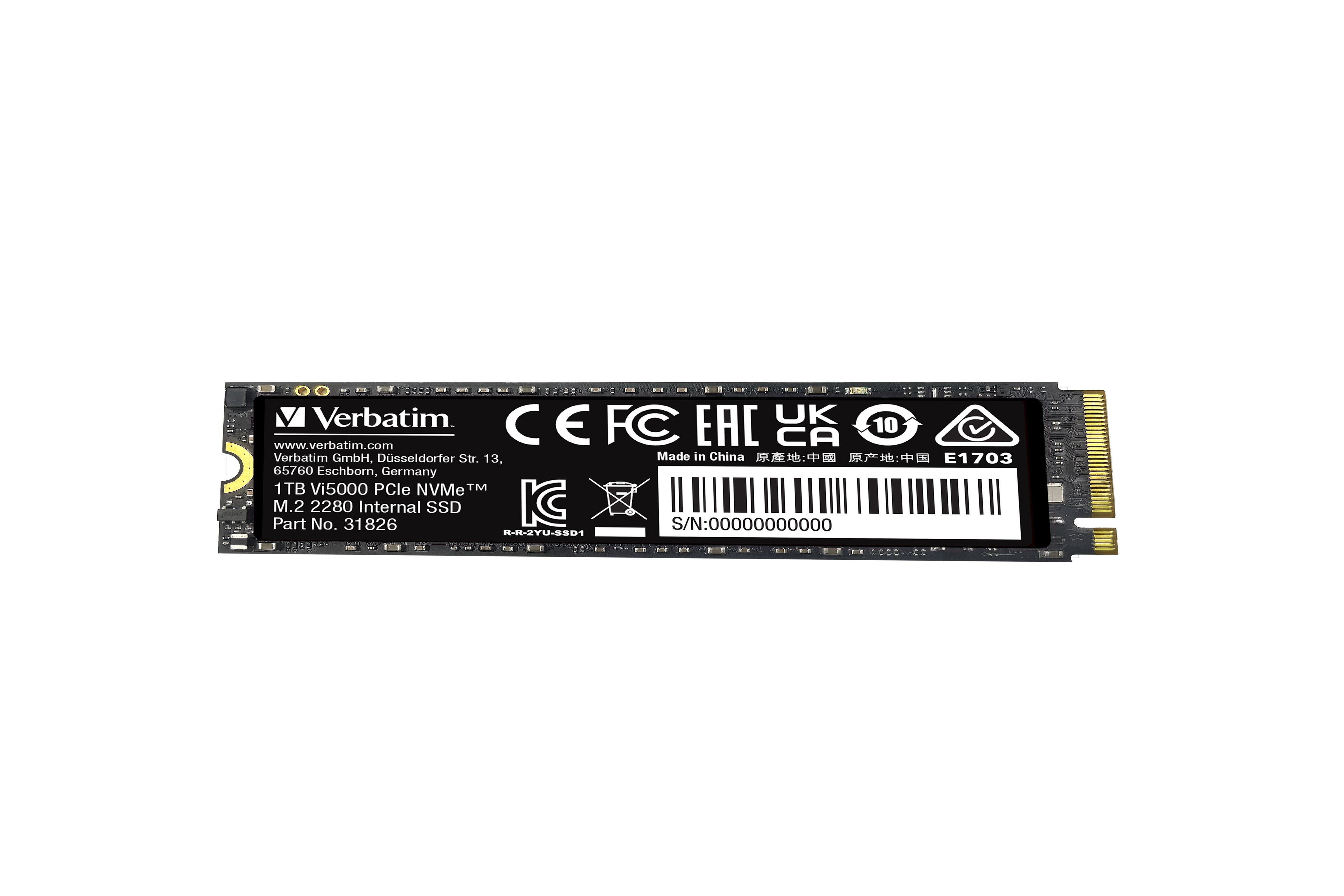 EAN 0023942318262 - Verbatim Vi5000 1 TB M.2 PCI Express 4.0 NVMe 3D NAND imagen 3