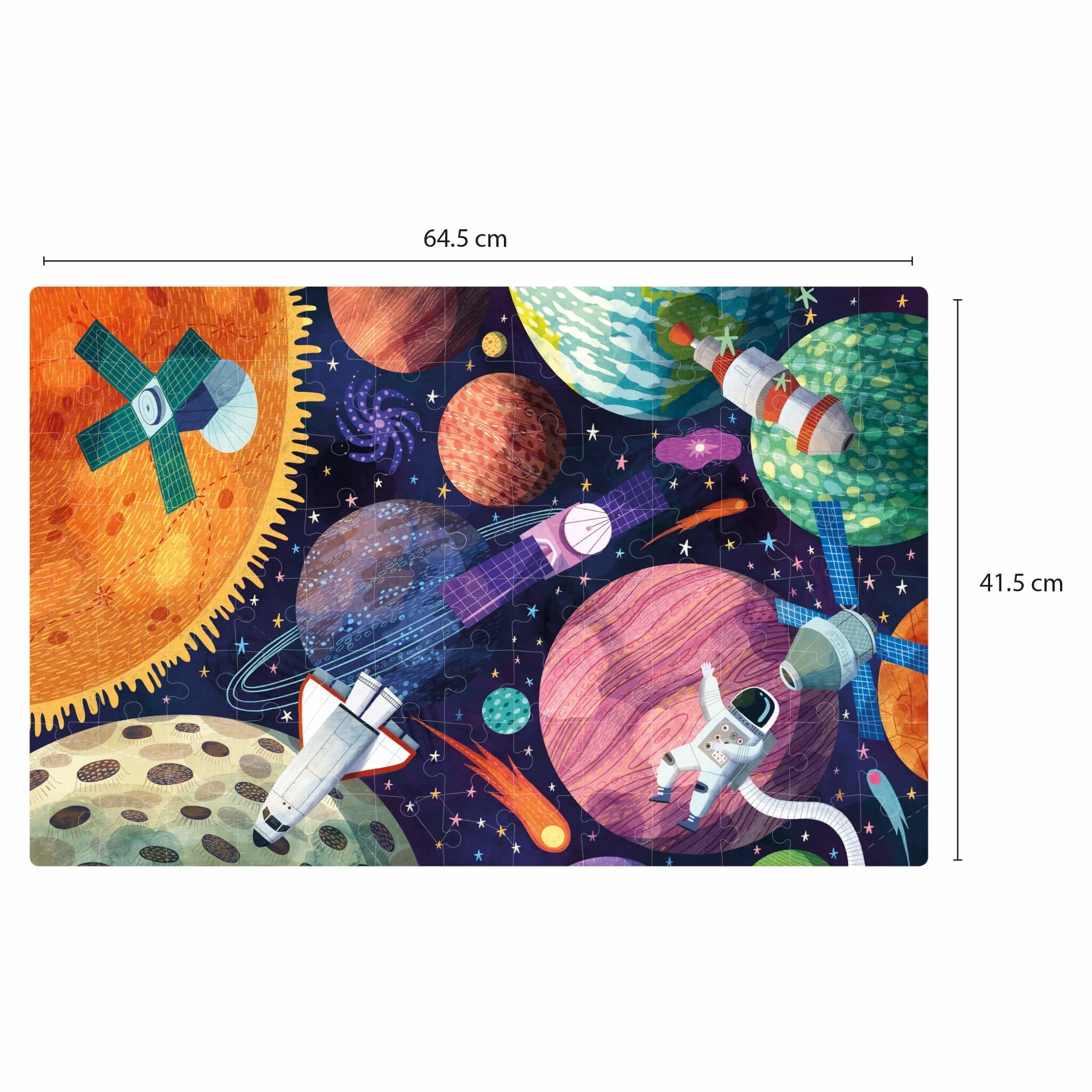 Apli Puzzle Fluorescente Del Sistema Solar - Brilla En La Oscuridad - 104 Piezas - Tamaño 5 X 5 Cm