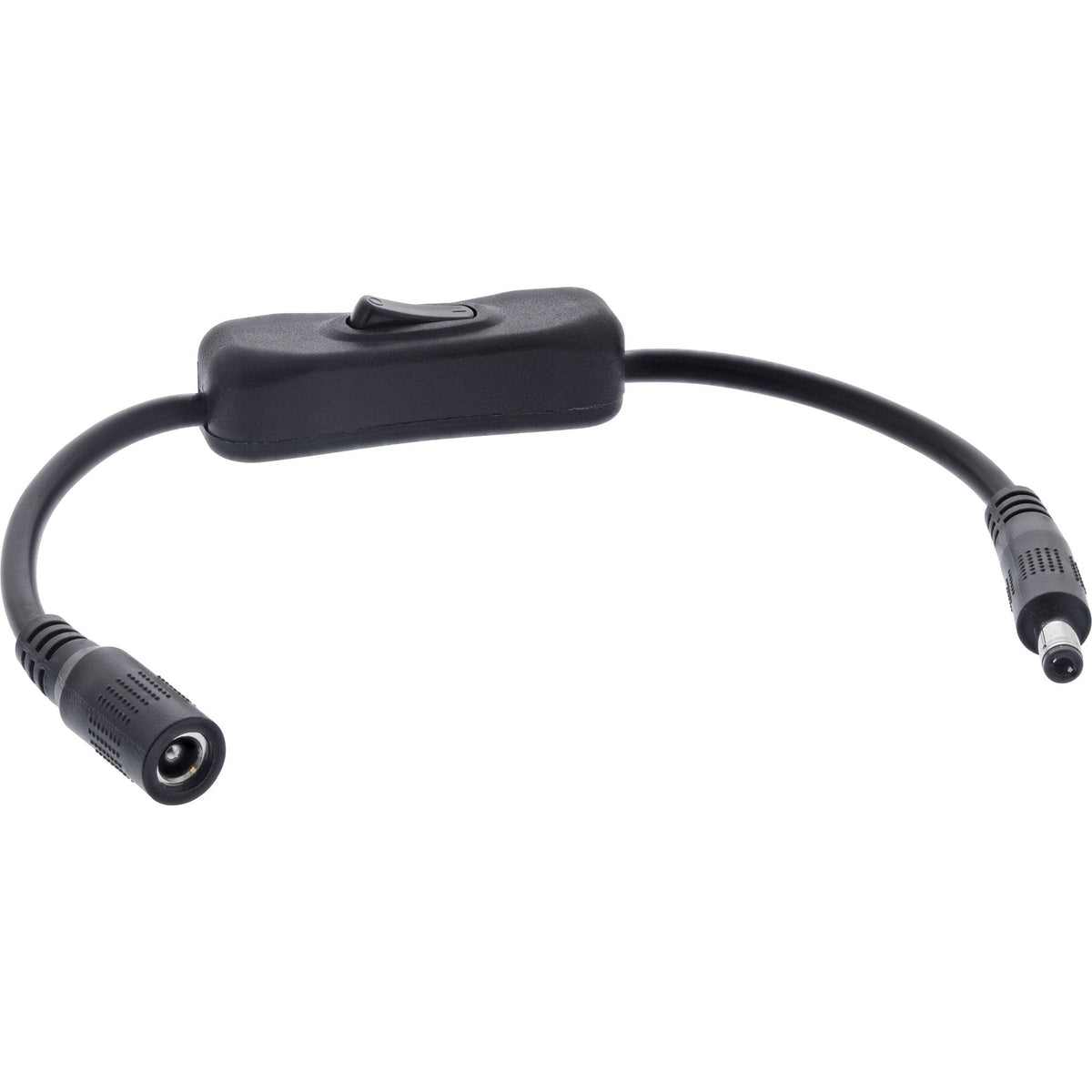 Inline® Dc Cable With Switch, Dc Male/Female 5,5x2,5mm, Awg 18, Negro, 0.20m
