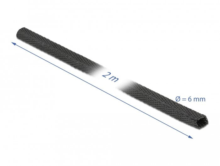 Gewebeschrumpfschlauch 2 M X 6 Mm Schrumpfungsrate 2:1 Schwarz